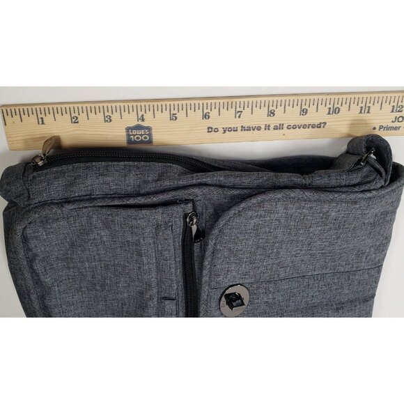 Lug Moped Purse Womens Heathered Grey Crossbody Shoulder Day Bag EUC - Picture 10 of 11